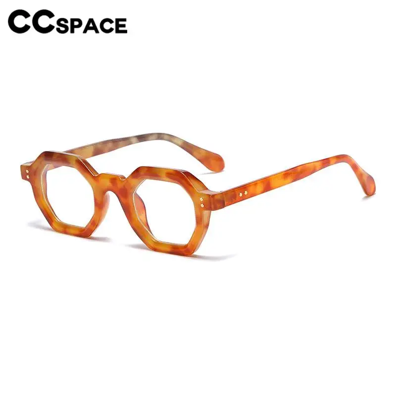 Polygon Leopard Optical Spectacle Frame Fashion Rivet Glasses Frame Outdoors Uv400 Protection Sun Glasses 56891