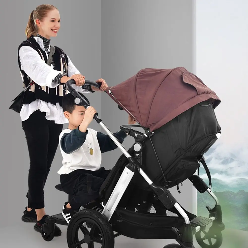 2 in 1 Sit and Stand Stroller Pedal Adapter Creative Holds 55lbs Stroller Standing Board Convenient with Detachable Seat