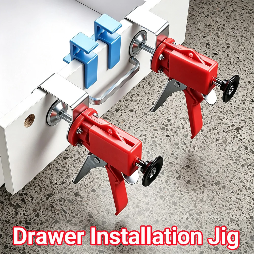 Drawer Front Installation Clamp Adjustable Rust Resistant Quick Mount Woodworking Jig For Cabinet Furniture DIY