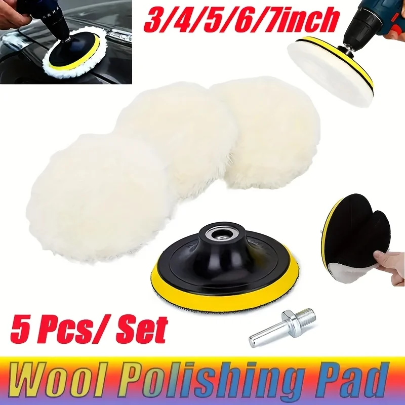 

Комплект для автоматической полировки — 5 шт., 3/4/5/6/7 дюймов, буферное колесо, автоматический полировщик и буферный комплект, разъем для дрели M10/M14
