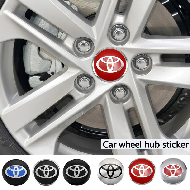 4pcs Car Wheel Center Hub Caps Stickers Toyota Hilux Aygo Yaris Ractis Corolla Caldina CHR Rav4 Emblem Design Decoration Decal ﻿