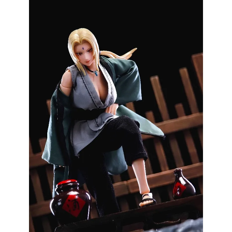 1/12 Schaal Vrouwelijke Pop Vijf Generaties Tsunade Doek Grijze Top Broek Groene Jas Model Fit 6 "Action Figure body Speelgoed