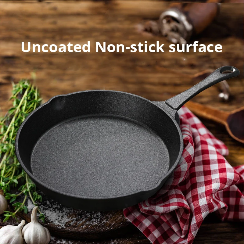 1Pc Small Frying Pan Cast Iron Uncoated Black For Food Frying, Cooking And Stir-Frying Kitchen Utensils Kitchen Helper