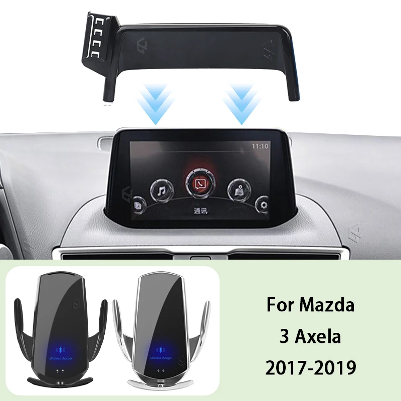 

Phone Car Holder For Mazda 3 Axela 2017-2019 7 inch Screen Fixed Navigation Bracket Wireless Charging Mount Stand Accessories