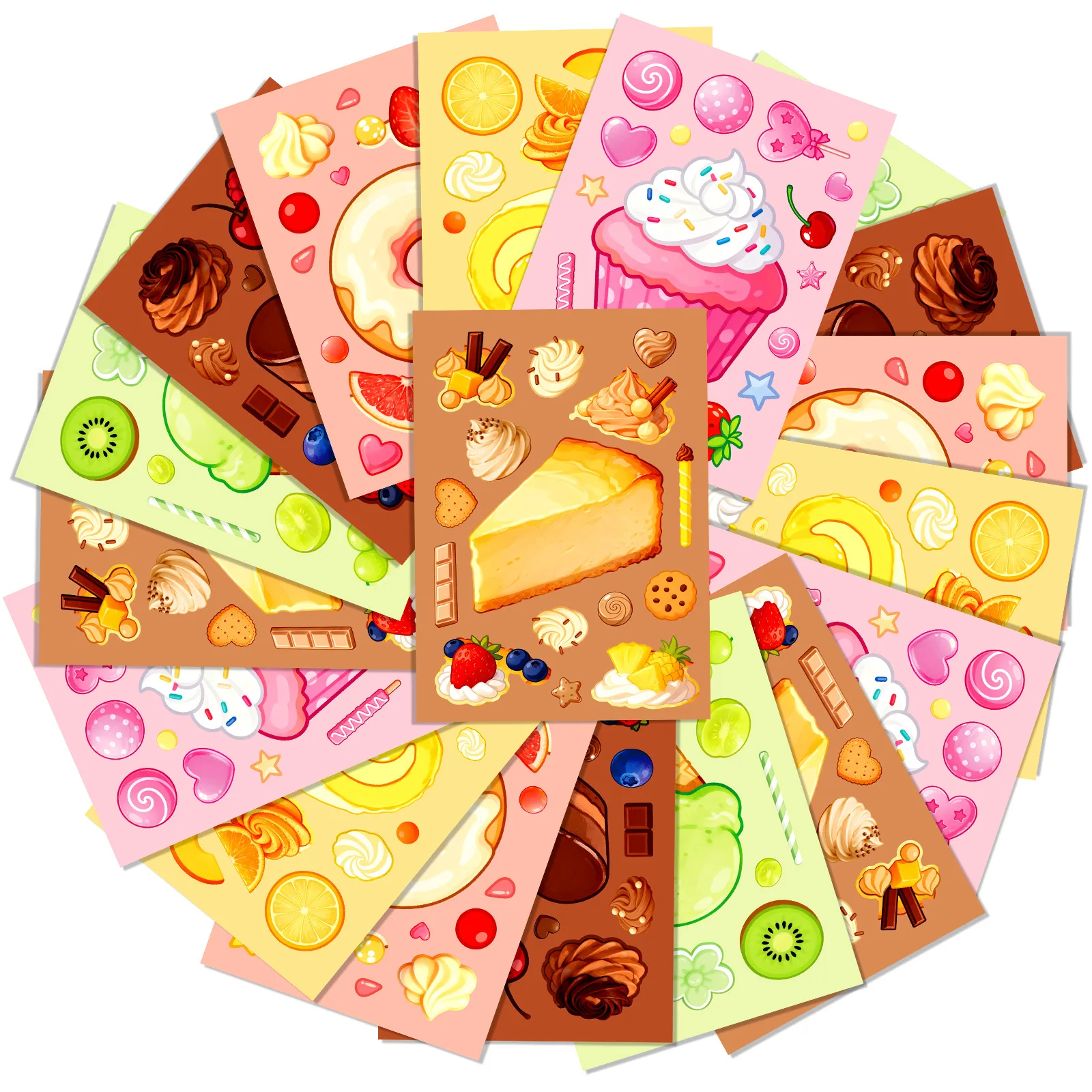 

6/12Sheets Creative Cake Wishes Come Puzzle Stickers Make Your Own Favorite Dessert Fun DIY Decals Educational Kids Toys Gifts