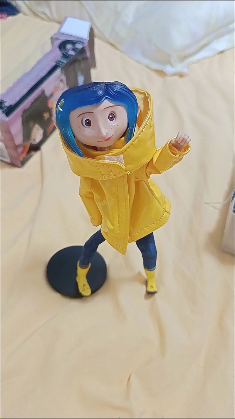 

NECA Coraline Doll Anime Articulated Figure The Secret Raincoat Sweater In Striped Shirt Toy LA Girl Decoration Model Toys Gifts