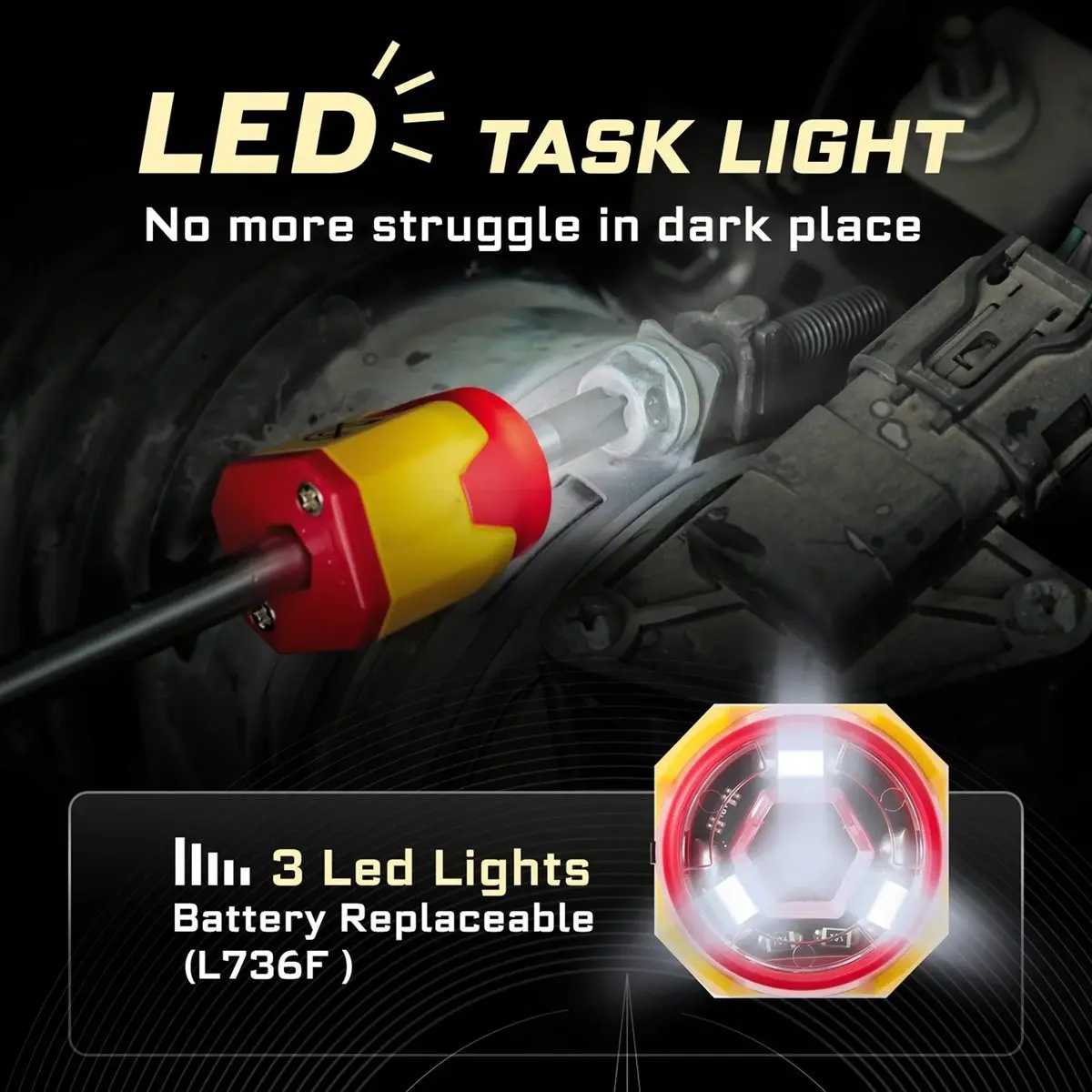 3Pieces LED Screwdriver Bit Magnetizer Ring, ABS Plastic Bit Magnetizer/Demagnetizer for 1/4 Shank , Strong Magnetism