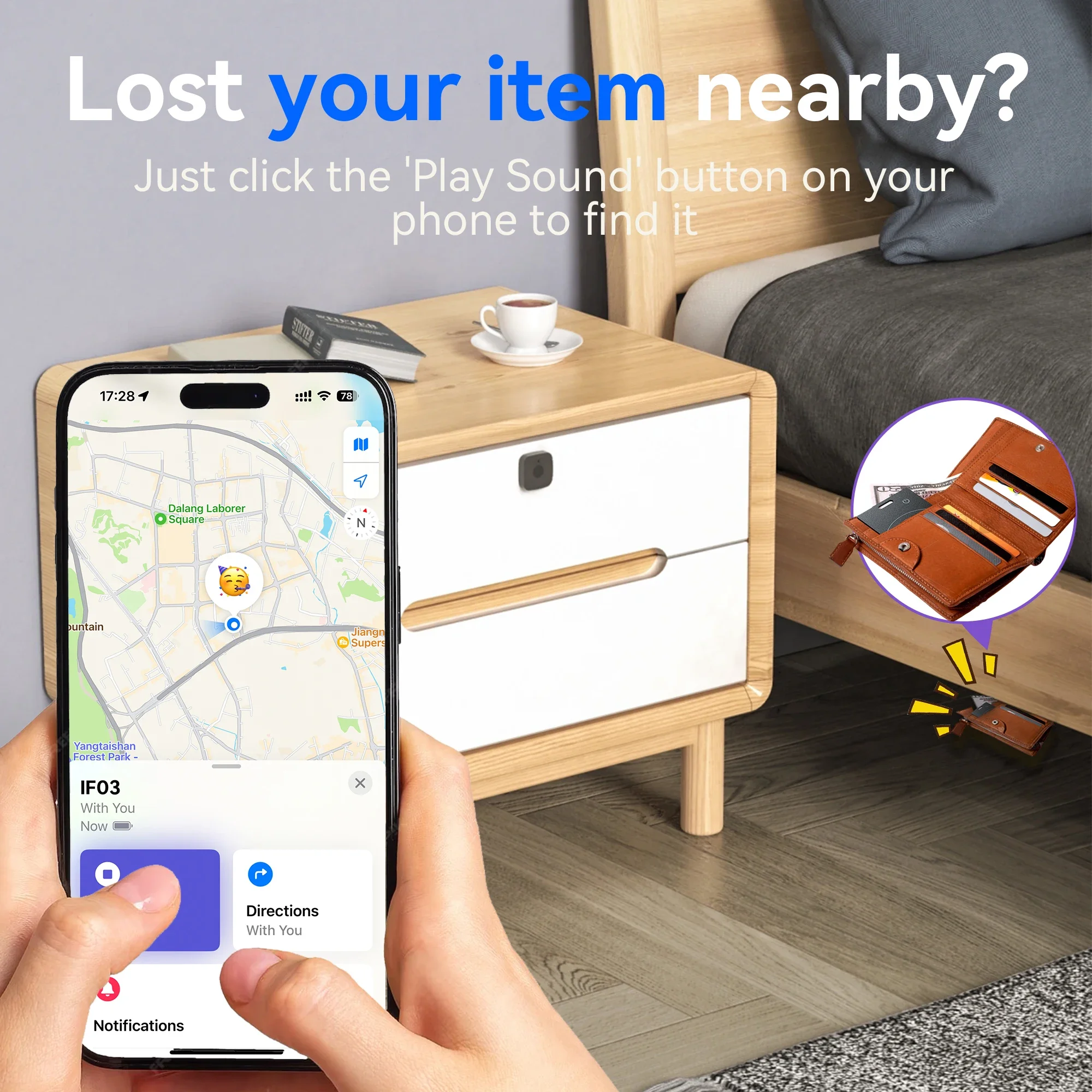 Smart Tracker Tag Wireless Charging Locator Item Finder Wallet Anti-Lost Bluetooth GPS-Tracker für Apple iOS Find My Tag