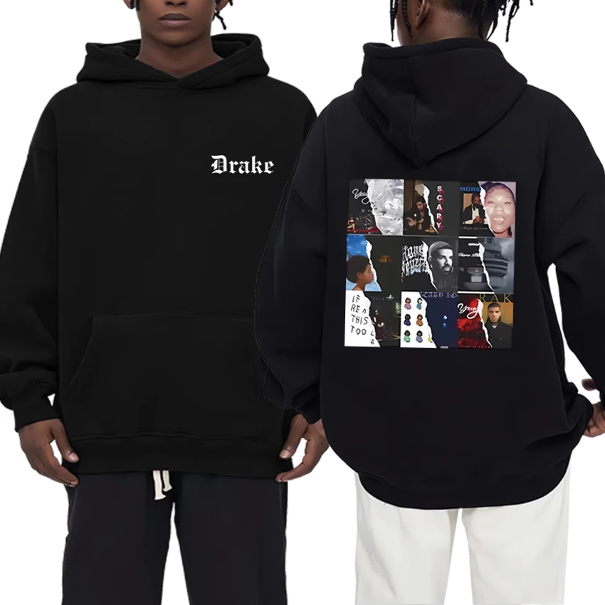 

Drake All Albums Hoodie Men Women ' s clothing Vintage hip hop streetwear Fleece Long sleeve hoodies Unisex Hooded sweatshirts