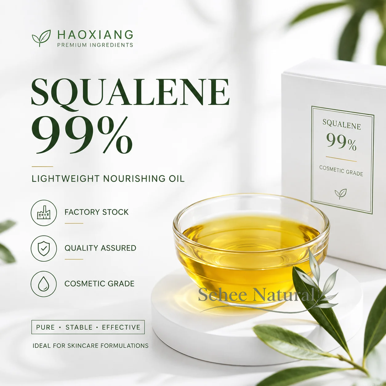 99% Squalene Oil Cosmetic Grade Pure Nourishing Facial Oil Moisturizing Emollient Skin Care Lotion DIY Cosmetic Formulation