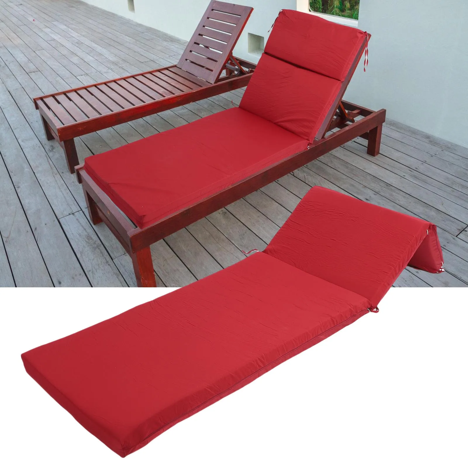 

Подушка для шезлонга, дышащая толстая полипропиленовая хлопковая подкладка, удобная подушка для шезлонга 55x189x7,5 см, универсальная для пляжа