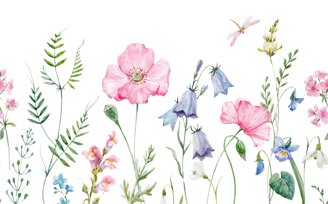 

Custom home background wall decoration Wallpaper Hand-painted watercolor flowers flowers pastoral photos wallpaper mural