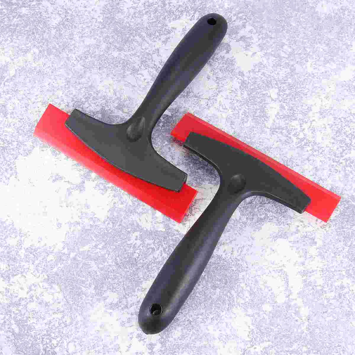 2 Pcs Snow Windshield Defrosting Scraper with Rubber Blade Ice PP Handle