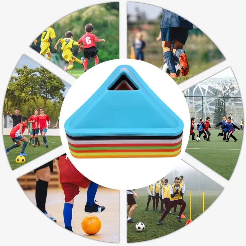 Soccer Logo Plate Field Marking 18*4.5cm Equipment PE Triangle Hole Design Wear-resistant Team Sports Football Equipment