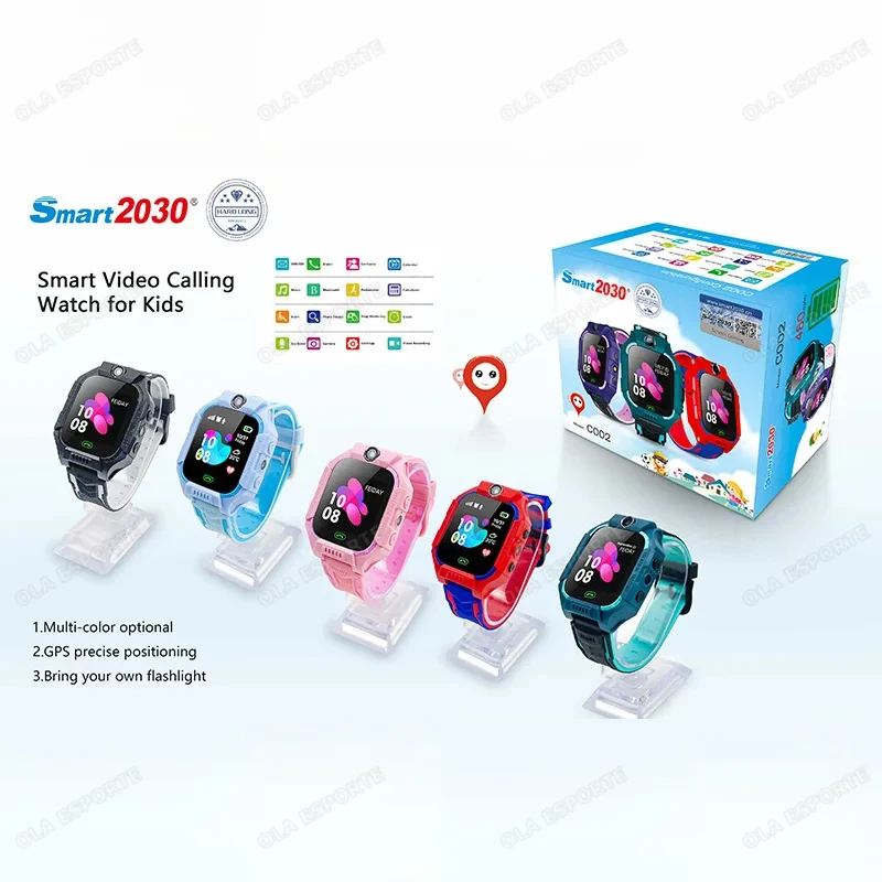 New Kids Smart Watch 2024 SOS GPS Track Sim Card Smartwatch Phone Camera Voice Chat Photo Boy Girl Gift Color Screen Smart 2030