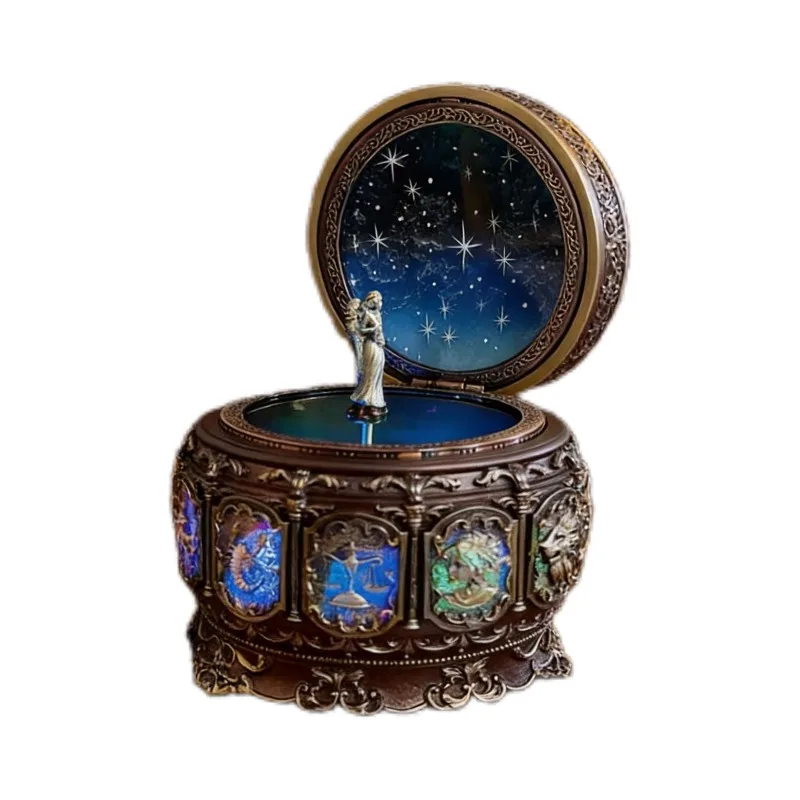 Twelve constellations music box luminous rotating music box ornament
