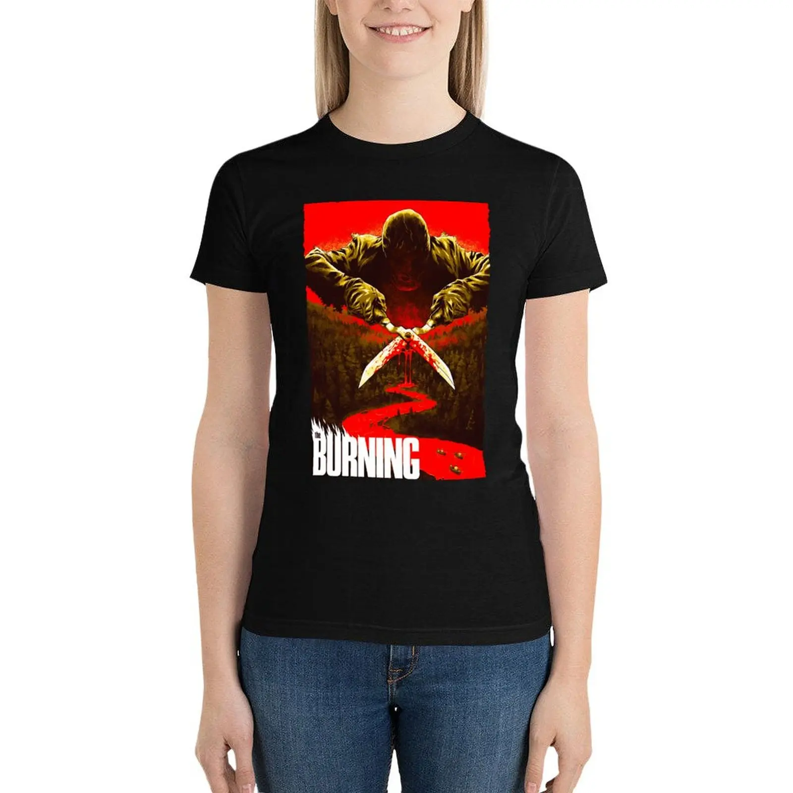 The Burning Horror Movie T-Shirt female summer tops tops aesthetic clothes Women t-shirts