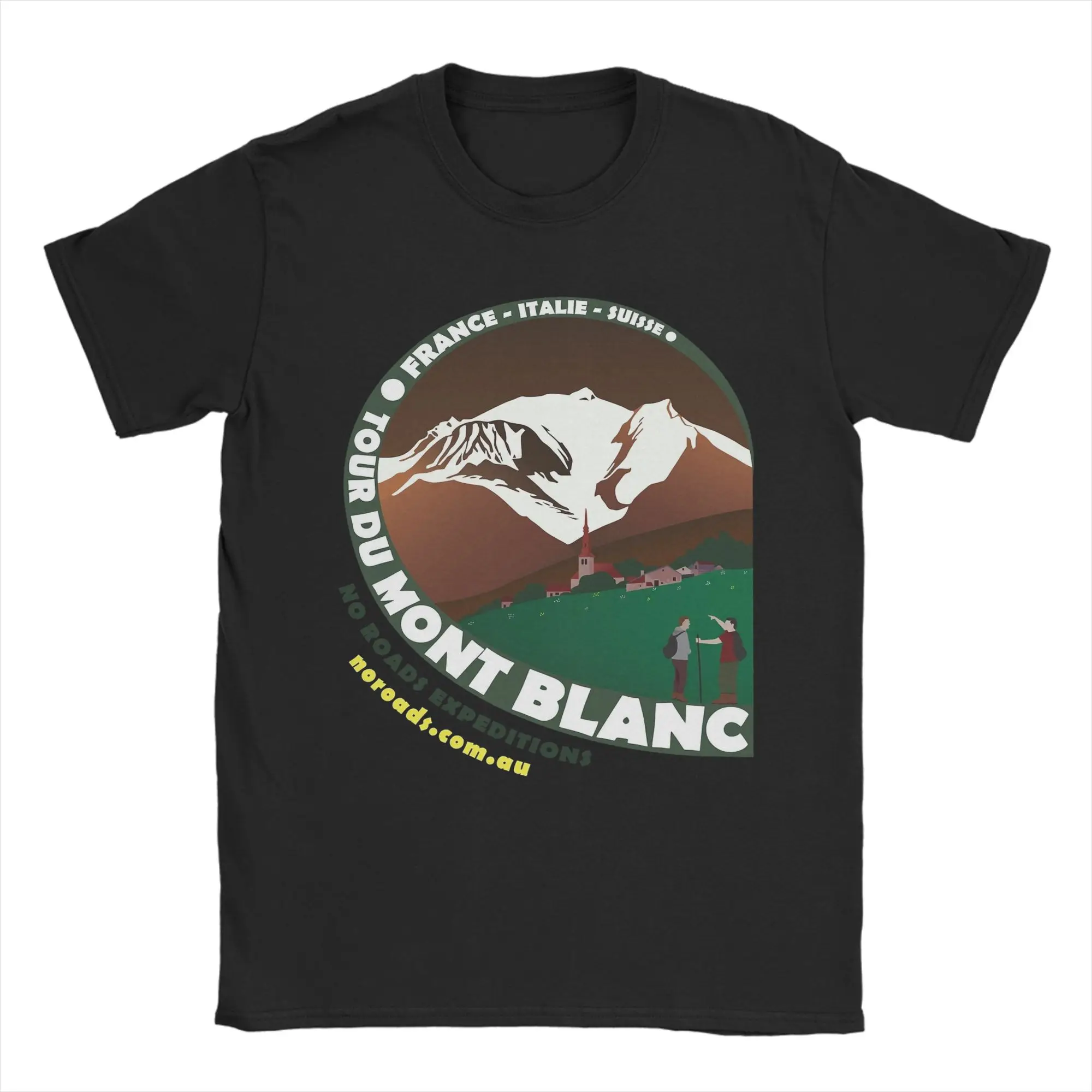 Tour du Mont Blanc TMB  Men's T Shirts  Humor Tee Shirt Short Sleeve Round Collar T-Shirt 100% Cotton Printing Tops