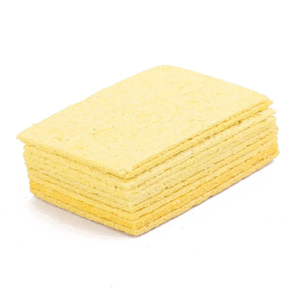 10pcs Soldering Iron Replacement Tips with 50mm X 35mm X 1mm Welding Cleaning Sponge Tin Removal for DIY Electronics