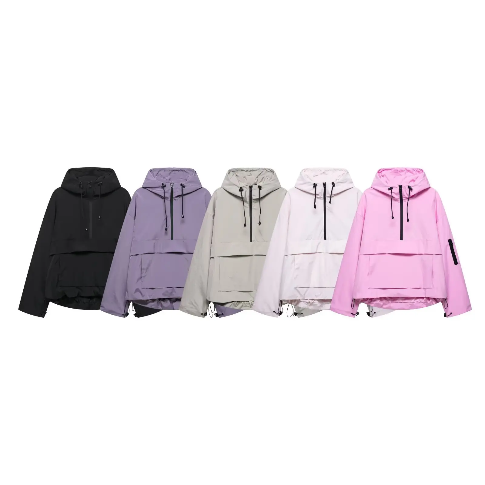 Women's Three-Proof Fabric Hooded Jacket Multi-Color Outerwear Commute Style Loose Fit Long Sleeve Zipper Closure Coat