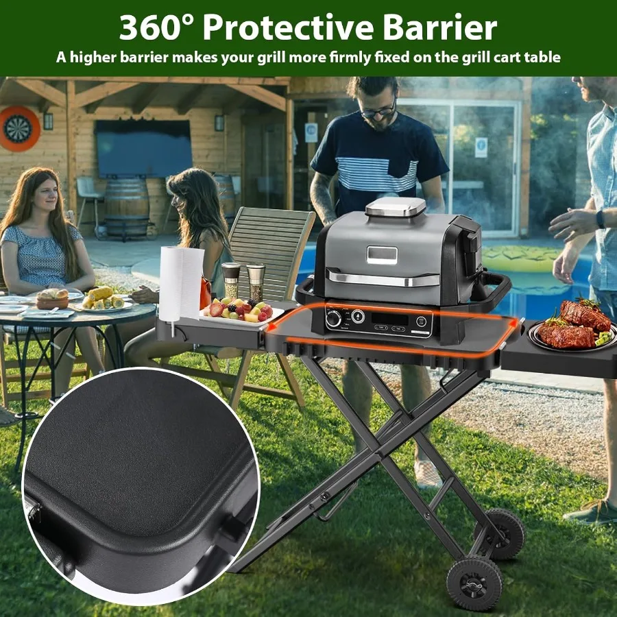 حامل طاولة شواء داخلي محمول لشواية نينجا وود فاير الخارجية OG701 OG850 OG951 مع مساحة طهي كبيرة مقاس 51 بوصة