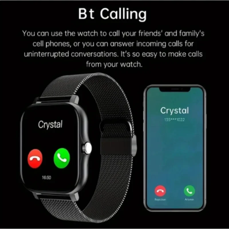 Smart watch for android phone.1.44 inch color screen full touch bluetooth call smart watch magnetic charging