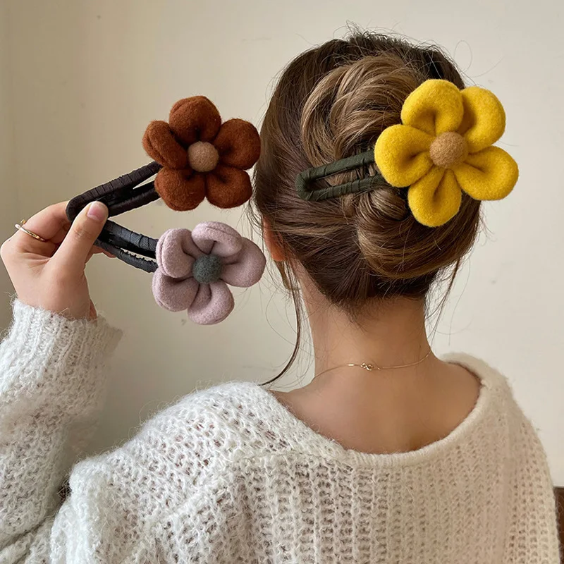 Flower Duckbill Clip For Women Large Size Hairpin Ponytail Holder Hair Accessories Barrettes Girls Fashion Headwear Hair Clips