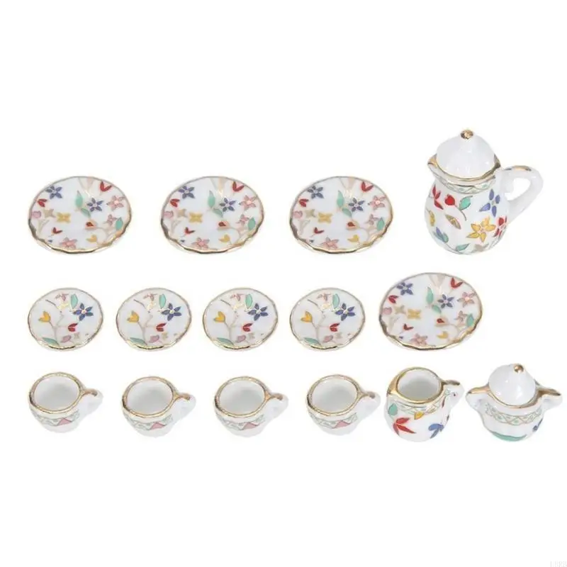 1:12 Scale Miniatures Dollhouses Porcelain Teacup Set Porcelain Dollhouses Accessories accessories for Doll Toy Supplies L8RB