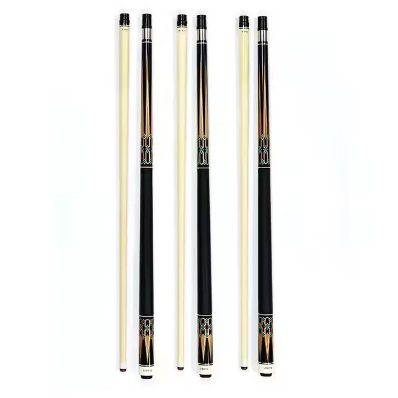 

High Quality 2-pieces 58'' Billiard Handmade Pool Cue with Canadian Maple Wood Shaft, Anti Slip Real Leather Wrap,12.5mm Cue Tip