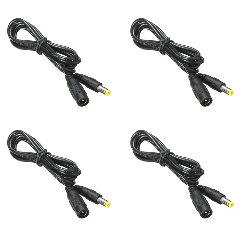 4Pcs 5.5Mm X 2.1Mm DC Power Jack Male To Female Extension Cable Cord Lead Connectorcable Length:1.2 M