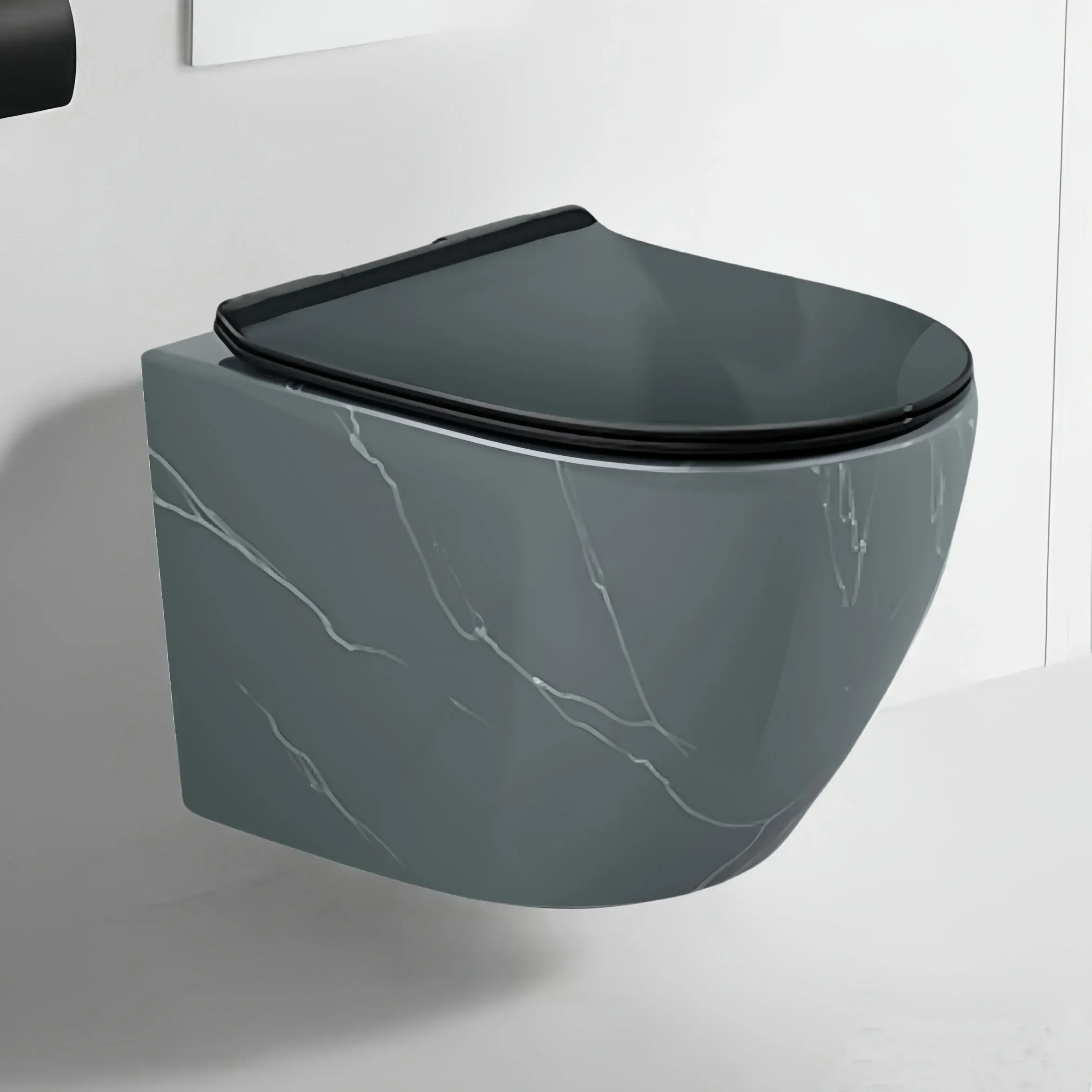 z Ware Factory  Wholesales High Quality Color Glaze Tornado Ceramic Wall Hung Toilet Bathroom Marble Color Toile