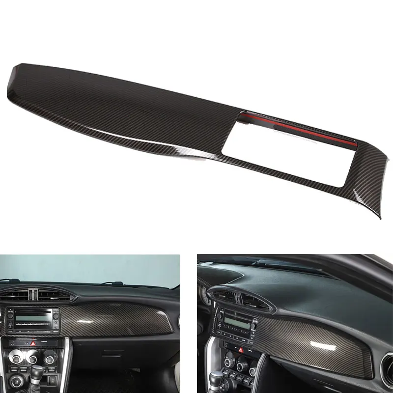 Car ABS Carbon Fiber Texture Center Control Dashboard Panel Navigation Frame Cover Trim For Toyota 86 Subaru BRZ 2012-2020 LHD