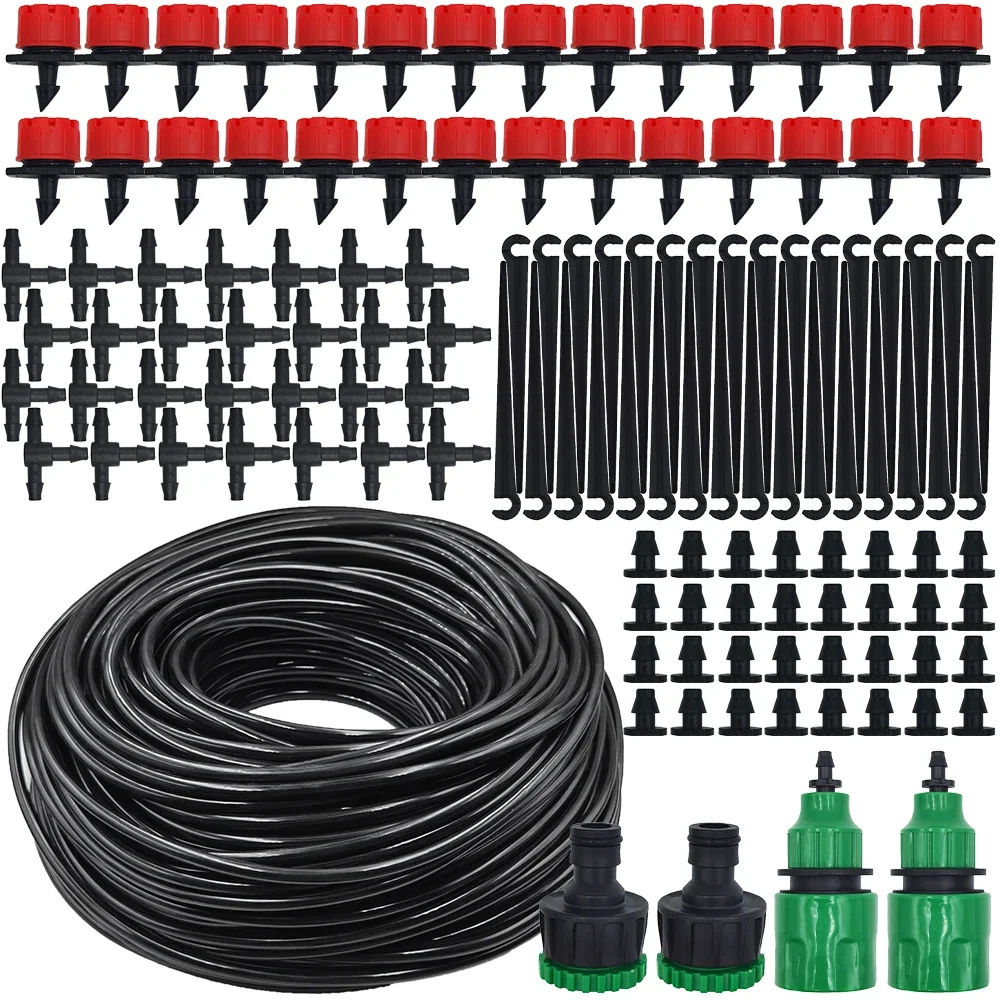 Sistema de riego por microgoteo, riego automático portátil de 20M con goteros ajustables, Kits de riego por nebulización, manguera de jardín