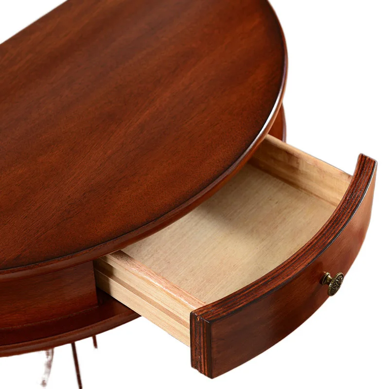 American solid wood small entrance table entry entrance cabinet new simple semi-round  living room wall