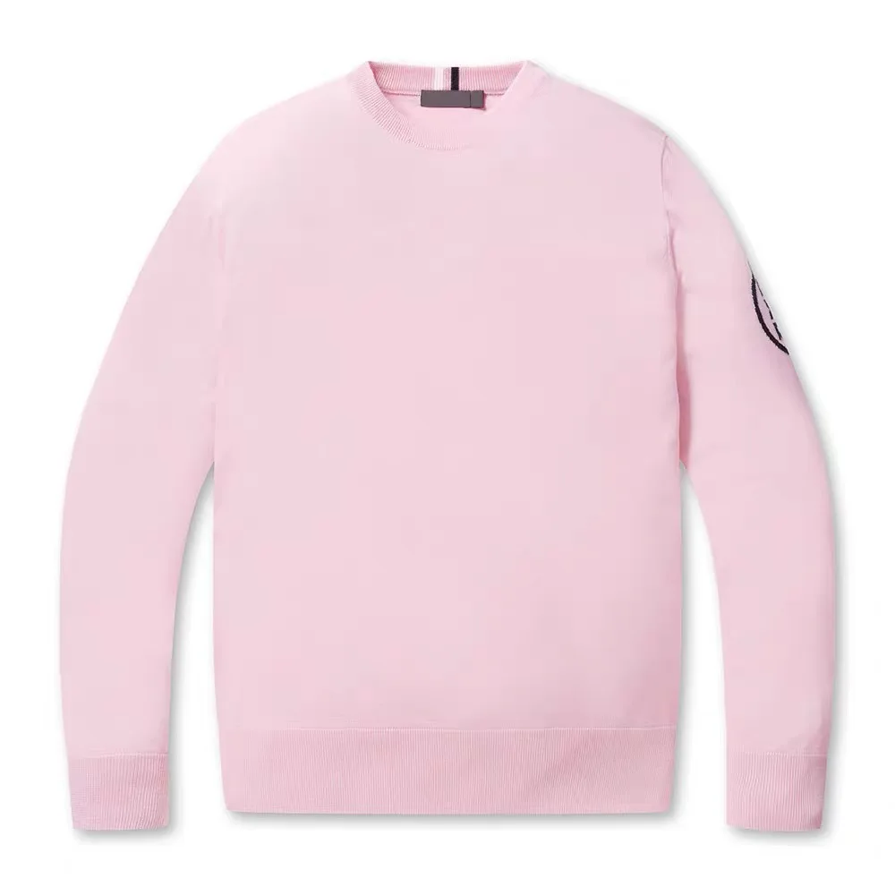 New men's knitted golf shirt, autumn and winter thickened golf sweater, soft touch, high quality, fashionable golf wear