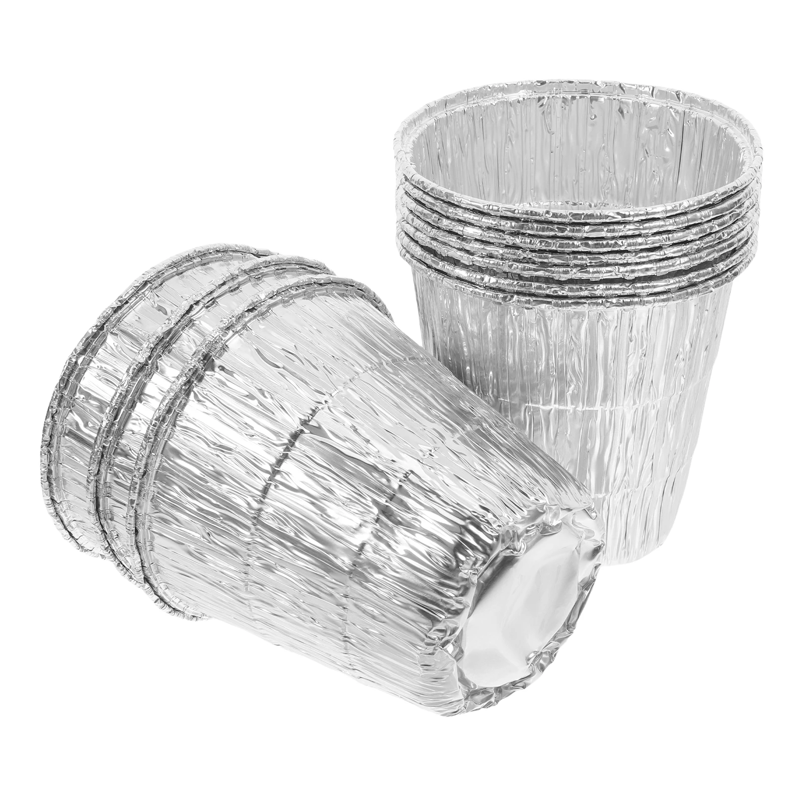 

10pcs Disposable Tin Foil Paper BBQ Smoker Grease Container Large Capacity Aluminum Cups Pot Liner Bucket Outdoor Replacement