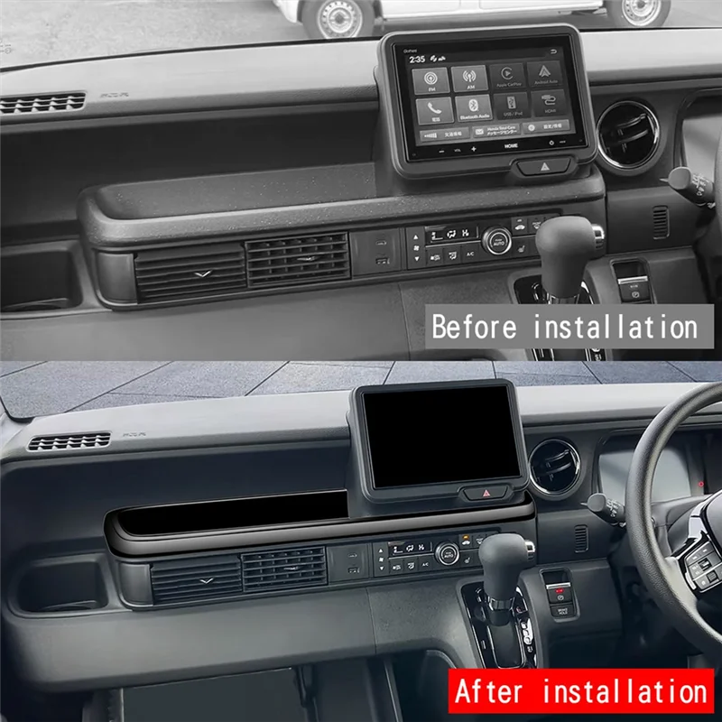 BB-Car ダッシュボード装飾パネル副操縦士トレイラックトリムステッカーセンターコンソールトリムホンダ N-BOX RHD