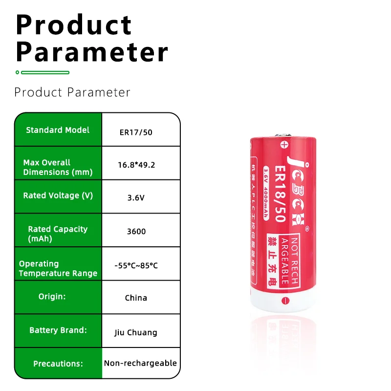 ER18/50 Body Robot Arm Controller Robot Industrial Control PLC Encoder Automation Equipment Driver 3.6V Li-SOCl2 Batteries