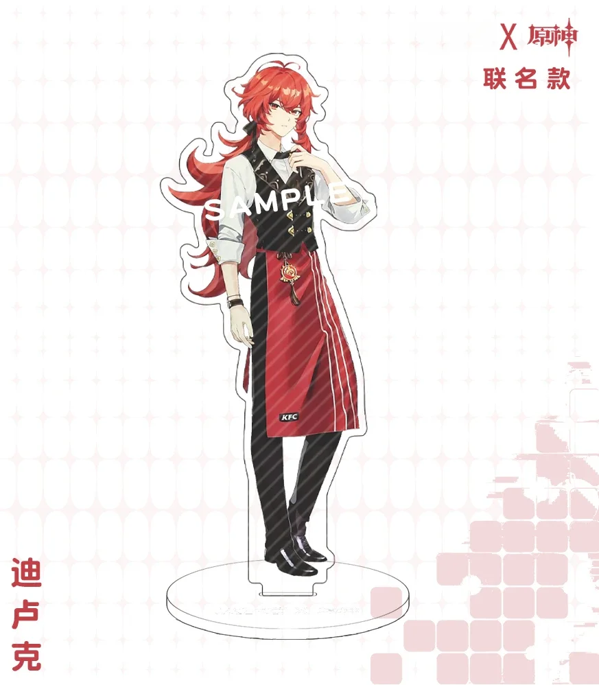 Anime Genshin Impact Noelle Encer Ragnvindr Cosplay Kartun Tanda Berdiri Akrilik Figur Berdiri Ornamen Desktop Hadiah Penggemar Maskot