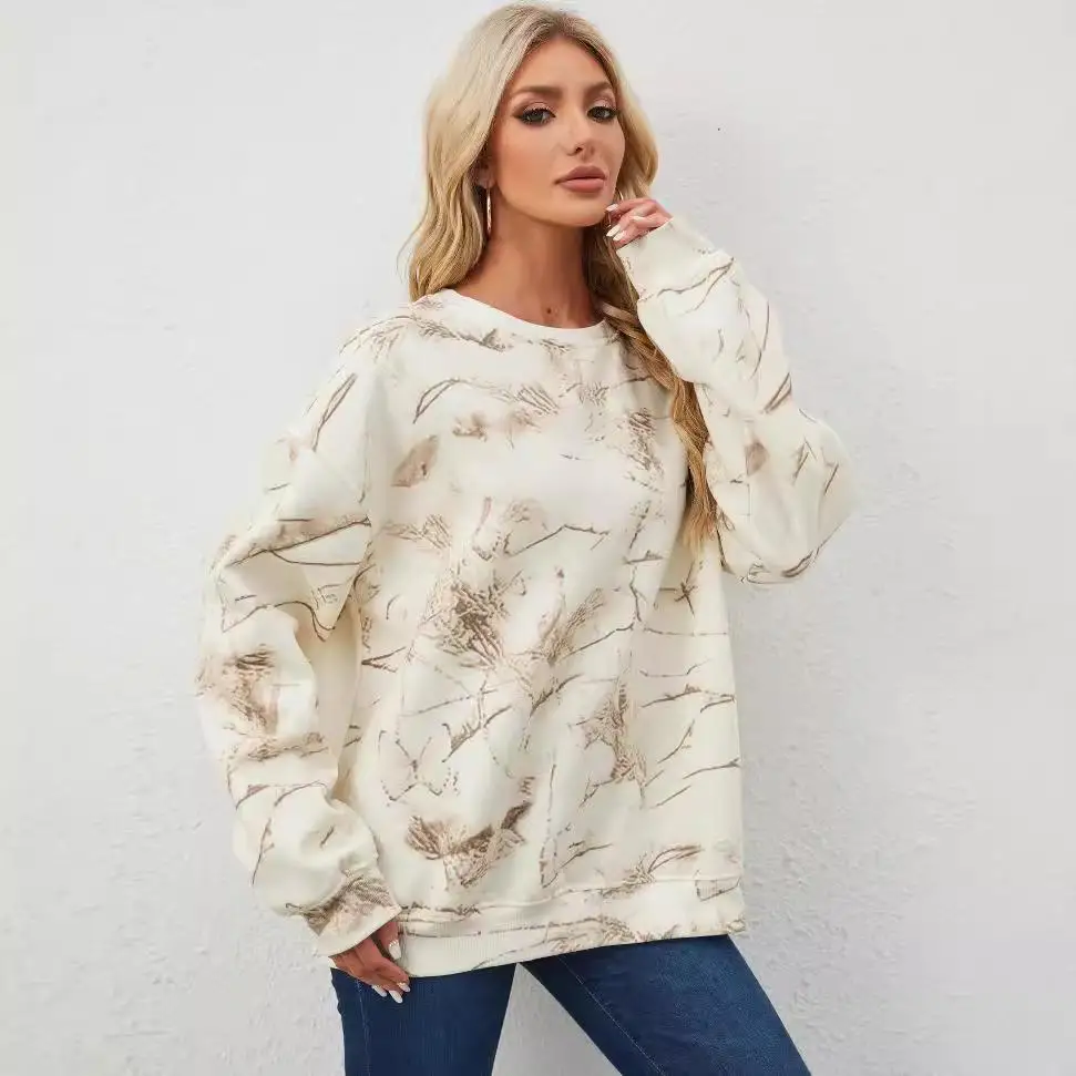 Oversized feminino maple le impressão esportes irt longo sve hoodie poliéster 00% outono faion senhoras moletom