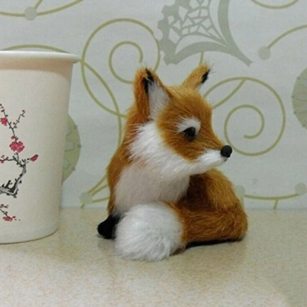 Simulation Animal Foxes Plush Toy Doll Realistic Stuffed Animal Soft Plush Toy Sitting Fox Wedding Birthday Gift for Boys Girls