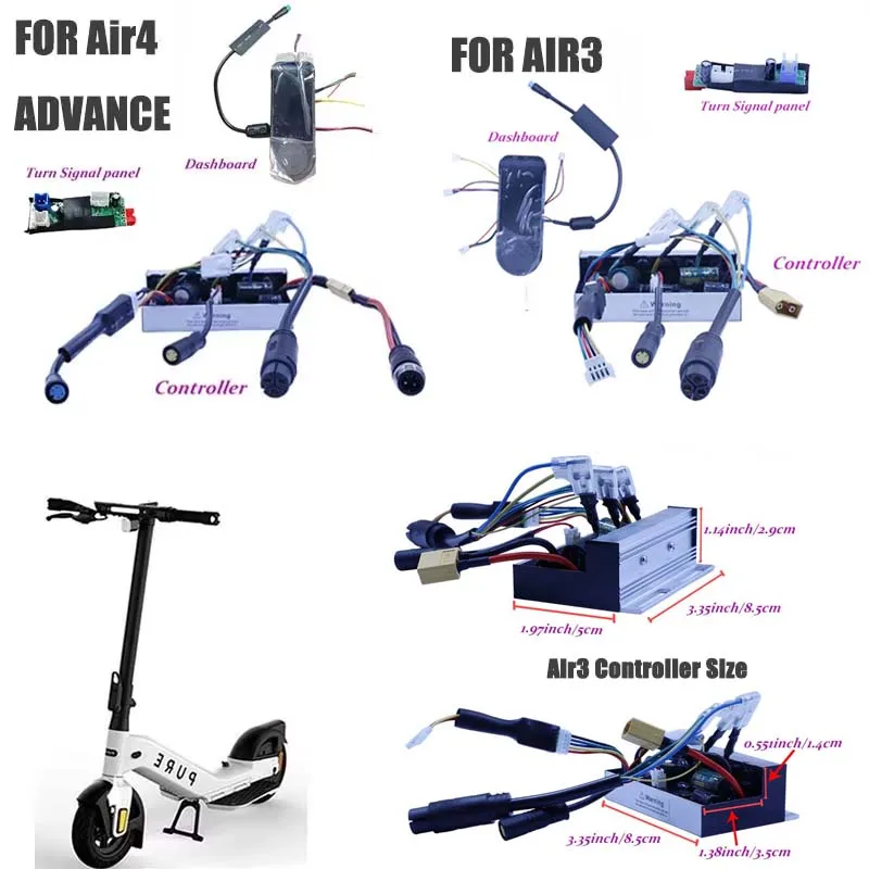 

10 Inch Upgraded 1200W Controller Kit for Pure Advance/Air3/Air4, Dual Speed 25km/h-55km/h, Motor Self-learning Parts