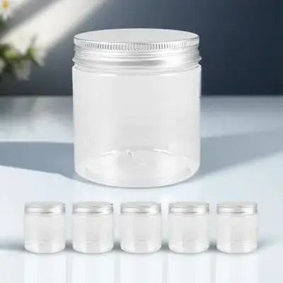 

6pcs 250Ml Mini Plastic Jars Household Portable Food Storage Jars With Lids For Coffee Tea Honey Candy Kitchen Home Essentials