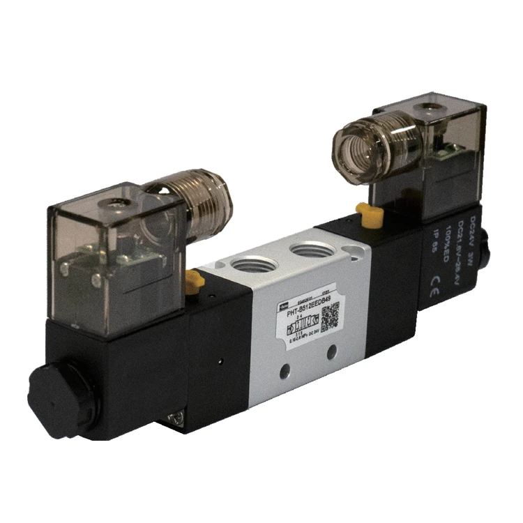 

Parker Pneumatic Valve DC24V Reversing Aluminum Alloy Pneumatic Solenoid Valve PHT-B512ESDB49