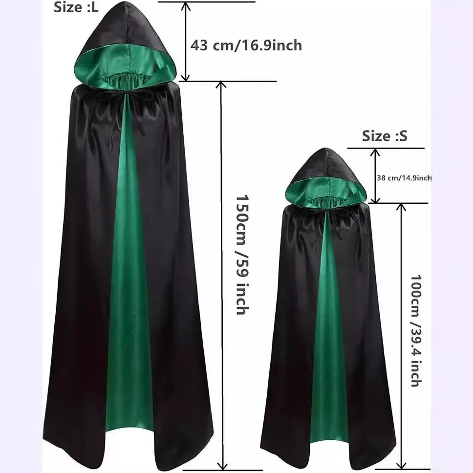 Loween-bata con capucha de doble cara, disfraz de Plang de rol, traje de actuación aterradora para escenario, ropa étnica de moda para mujer