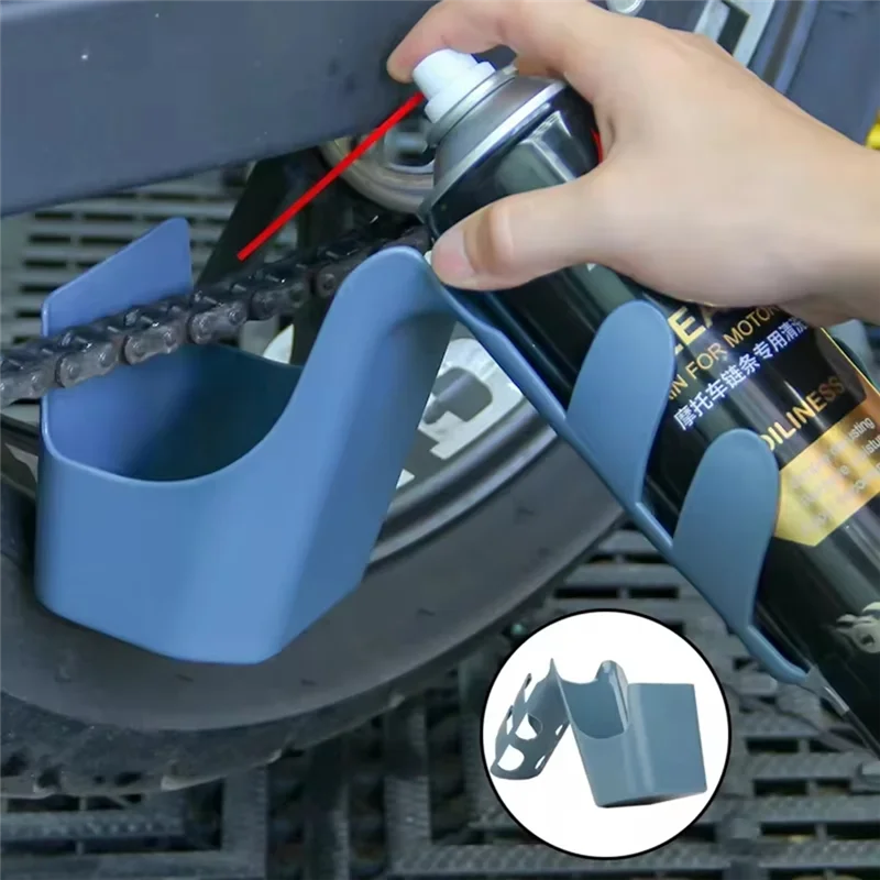 Motorcycle Chain Cleaning Tool Set Withanti-Splash Oil Storage Box Elastic Plastic-N25R