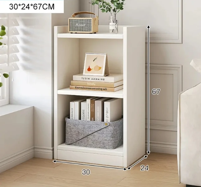 NEIKAI |Corner Small Narrow Standing Bookshelf Storage Cabinet Free Combination