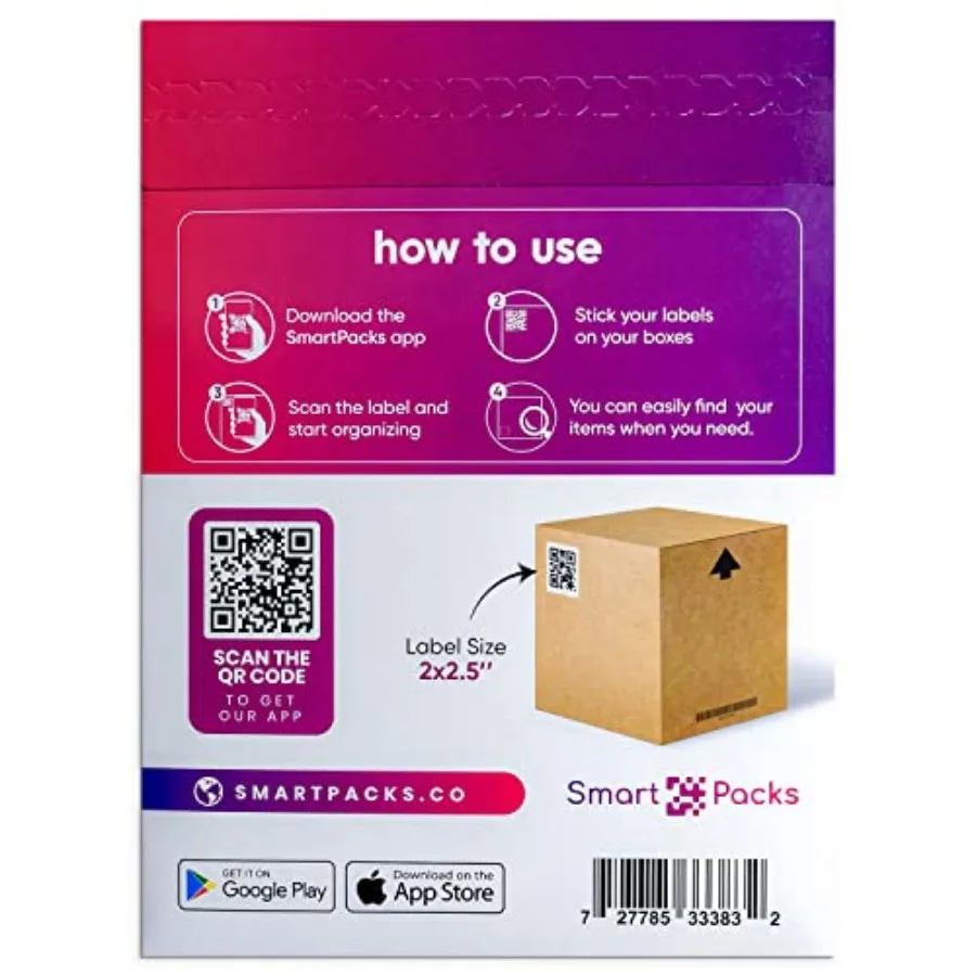 QR Stickers - Premium Smart Labels for Storage Bins Advanced Pack and Track Labels with QR Code for Inventory, Storage, Moving