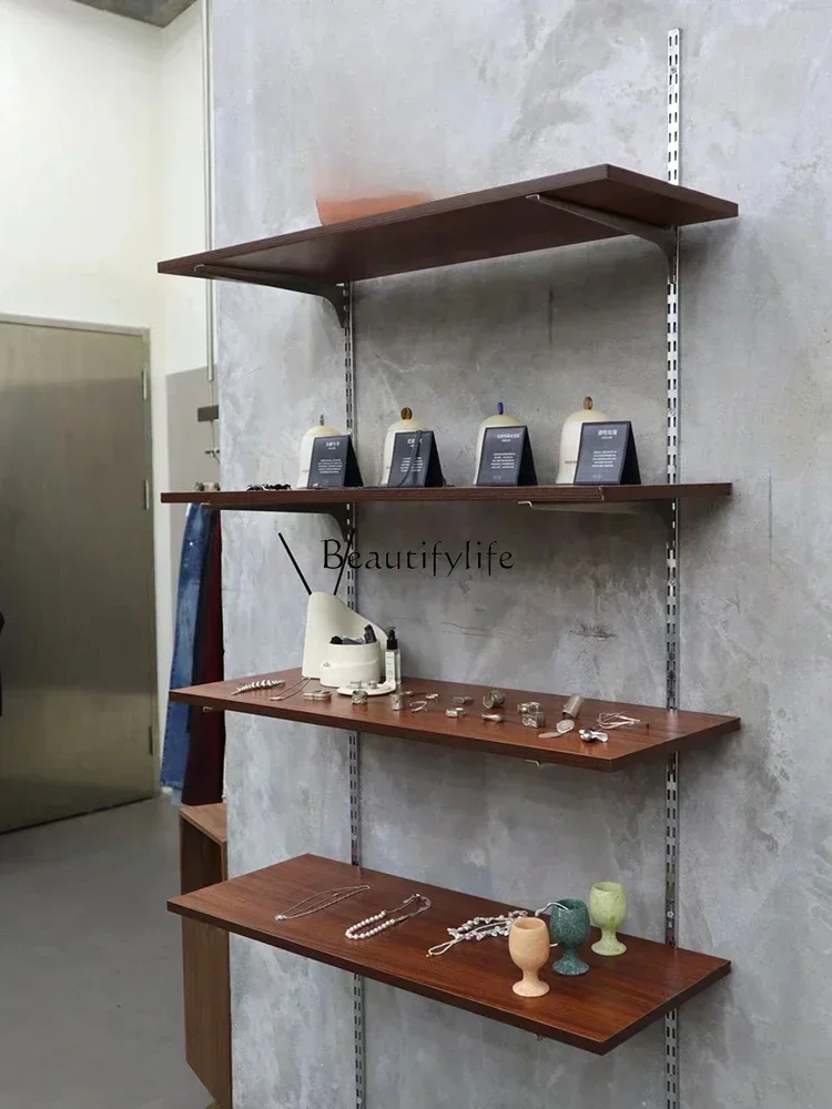 09store display rack A column height adjustment shoe bag rack women's clothing store stainless steel multi-layer