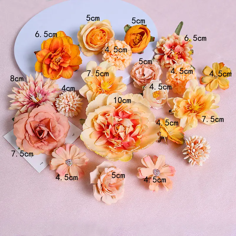 Mix Rose Artificial Flowers for Wedding Decoration Fake Flowers Home Decor DIY Bouquet Craft Garlands Scrapbook Gift Accessories
